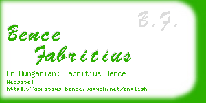 bence fabritius business card